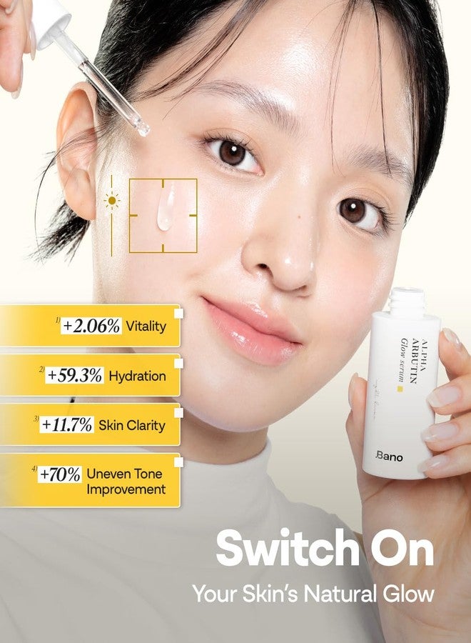 Bano Alpha Arbutin Glow Serum – 2% Alpha Arbutin + Niacinamide for Skin Vitality & Glow, Uneven Tone | Hydrating Hyaluronic Acid | Korean Skincare for Sensitive Skin | Fragrance-Free | 1.01 fl oz - Image 3